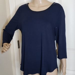 Navy Blue Top Hi/Lo NWT